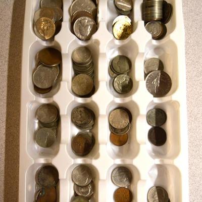 Tray of coins 