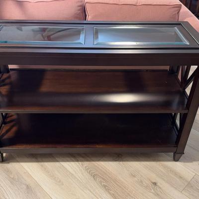 Dark Espresso Sofa Table Console 45.5” X 17” X 30”