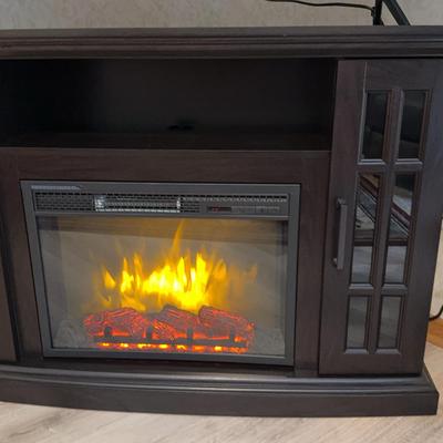 Edenfield Electric Fireplace TV Stand Cabinet Dark Espresso Color, HOME Decorators Collection 