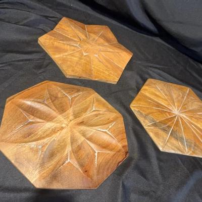 Wood Hexagon Plaques (set Of 3)