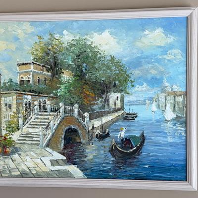 Venice Canal Oil Painting 37.5” X 25”