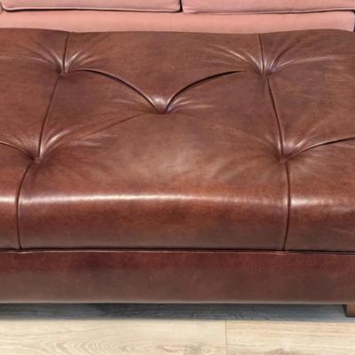 Large leather ottoman