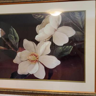 Magnolia Branch Blossoms Framed Print 45” X 32”