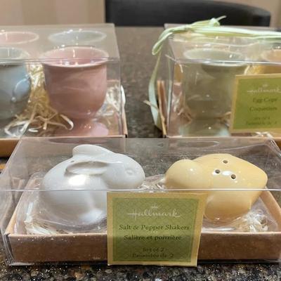 Easter Hallmark Salt & Pepper Shakers & Egg Cups Coquetiers