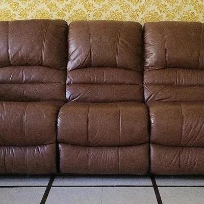 Faux Leather Reclining Sofa (FR)