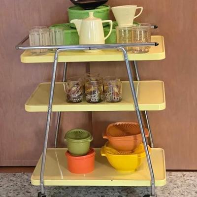 Enameled Serving Cart + (DR)