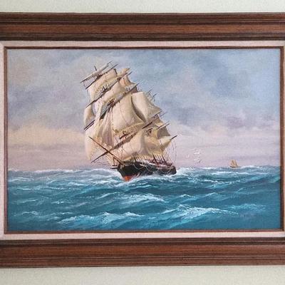 Original Ship Painting by Unknown Artist (DR)