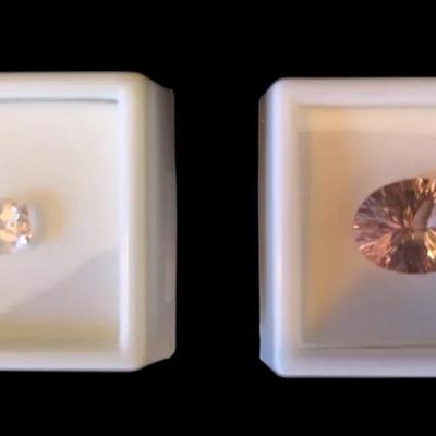 Morganite: Cube- 1.40CT & Oval- 6.30CT
