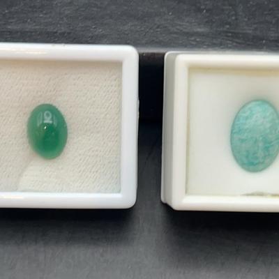 Oval Carved Amber Cameo, 6.40CT Natural Green Agate, Oval Russian Amazonite & 5.00CT Peacock Green