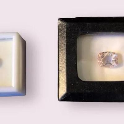 Morganite: Cube- 1.30CT & 4.10CT In Case Sealed