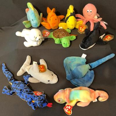 Ty Beanie Babies - Sea Life Lot 