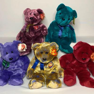 Larger Beanie Baby Bears Including Employee Bear