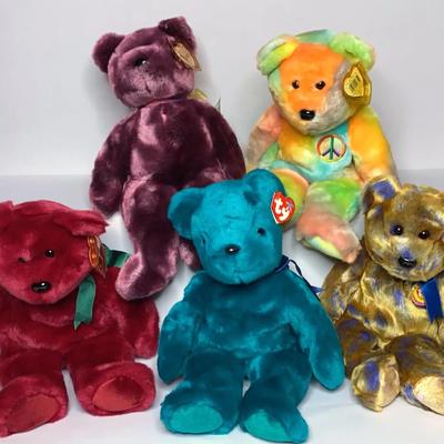 Larger ty Beanie Babies Bears Including Peace