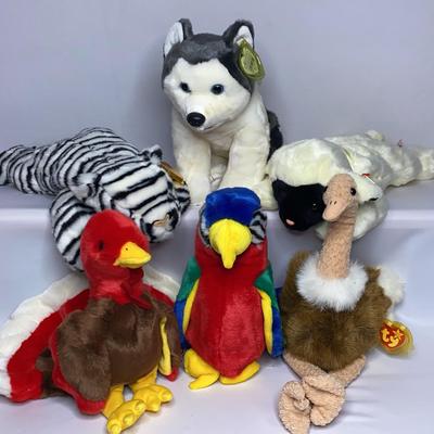 Six Larger ty Beanie Babies: Birds And Other Animals