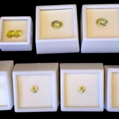 Canary Apatite Round & Oval: Round-0.75CT (3), 2.00CT & Oval- 0.25, 2.50CT, 2.75CT