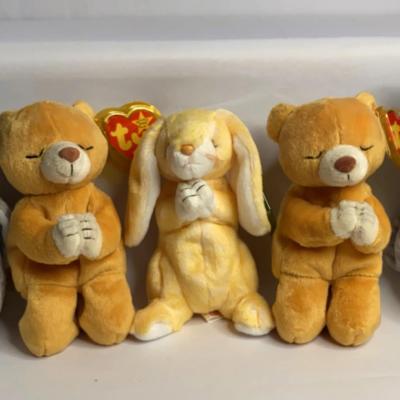 Vintage ty Beanie Babies Including Two Of Hope Praying Bear With Tag Errors Lot 2
