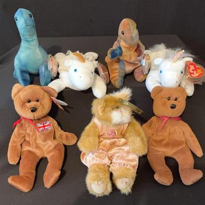 Ty Beanie Babies - Dinosaurs, Unicorns and Teddies Lot 