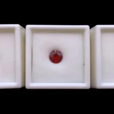 Round Nigerian Spessarite Garnets: One (1) 2.50CT 8x8mm, Two (2) 1.0CT 6mm