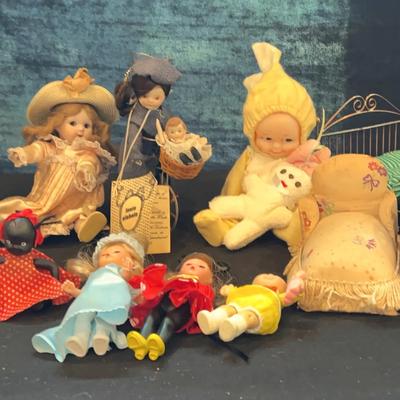 Collection Of Porcelain Dolls, Plastic Dolls And Doll Furnture
