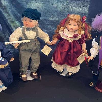 Collection Of Porcelain Dolls - FayZah Kisses & Jacques, Candi Postal & Marco Christopher Columbus
