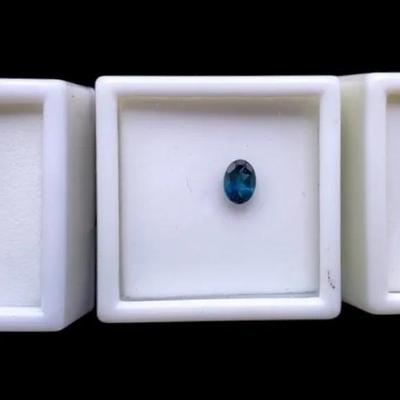 11x9mm Oval Cab Sunset Aragonite, Two (2) 0.5CT 7x5mm Oval Indicolite