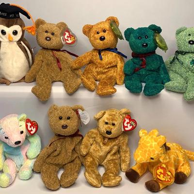 Regular Size ty Beanie Babies Fuzzy Bears Lot 1