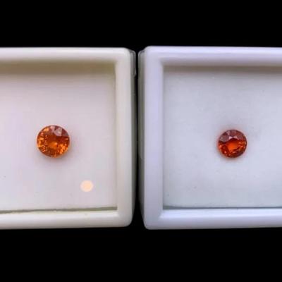 Round Spessarite Garnets: Two (2) 1.30CT; One 6.5mm, One 6mm