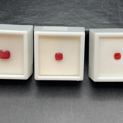 Andesine-Labradorite Cushion 1.75CT (2), Labradorite Red .70CT & Labradorite Orange .30CT (2)