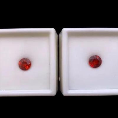 Round Nigerian Spessarite Garnets: 1.5CT 7mm And 2.00CT 7mm