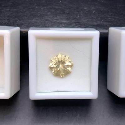 Labradorite Yellow 15.00CT Trillion & 7.25CT (2) Octagon