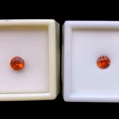 Two Round Spessarite Garnets: One 1.35CT 6.5mm And One 1.30CT 6mm