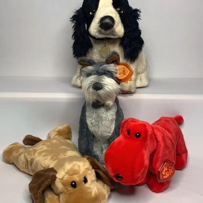 Large ty Beanie Babies Dog Edition And A GUND Stuffed Spaniel 