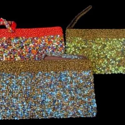 Lot Of Three Beaded Clutch Purses