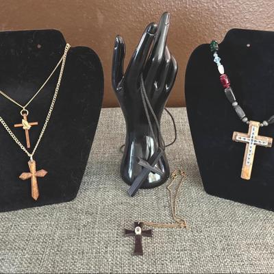 Olive Wood Beaded  Cross And Wooden Crosses 