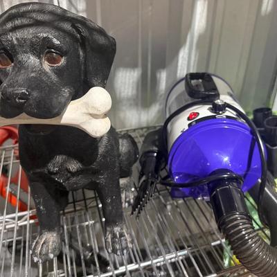 Dog Grooming Bundle – Decorative Dog Statue & Professional Pet Dryer/Blower