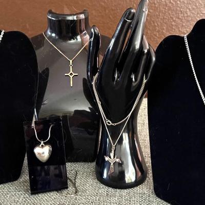Unmarked Mixed Lot Of Silver And Gold Tone Crosses