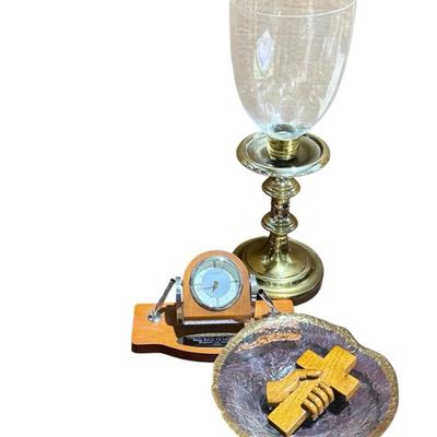 Office Decor Danbury Clock Brass Glass And Cross 