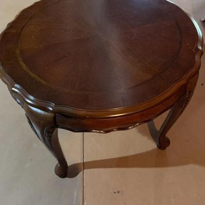 Round Wood Accent Table