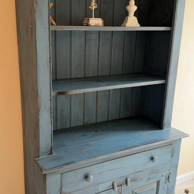 Wood Cabinet Painted Blue