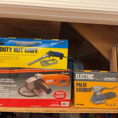 Tools Palm Sander, Angle Grinder, Hot Knife +