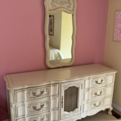 Painted White Dresser With Mirror