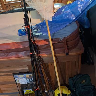 Fishing Poles, Reels, Line +