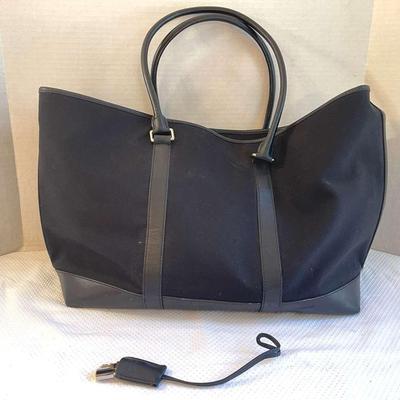Large Coach Canvas And Leather Bag