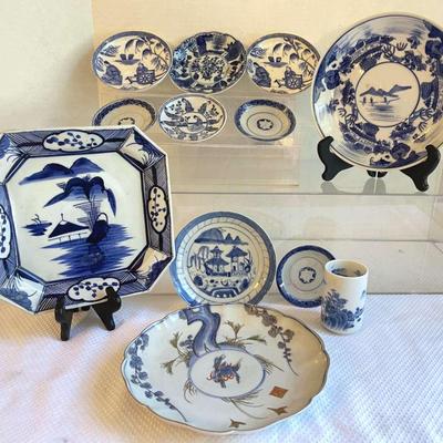 Vintage Blue And White Asian China Pieces