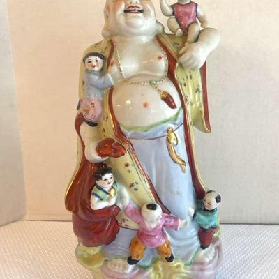 Large Standing Buddha with Children Figurine