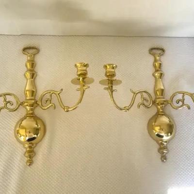 Pair Of Brass Wall Sconces