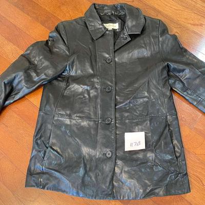 Vintage Women's Liz Claiborne Black Leather Jacket Size Large