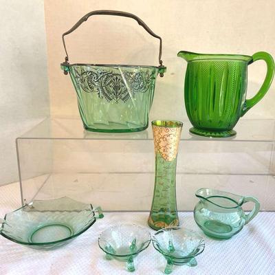 Beautiful vintage green glass