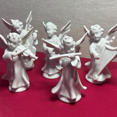 Porcelain Angel Musicians (Set of 5)
