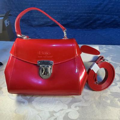 Beijo Red Patent Leather Handbag with Dust Bag